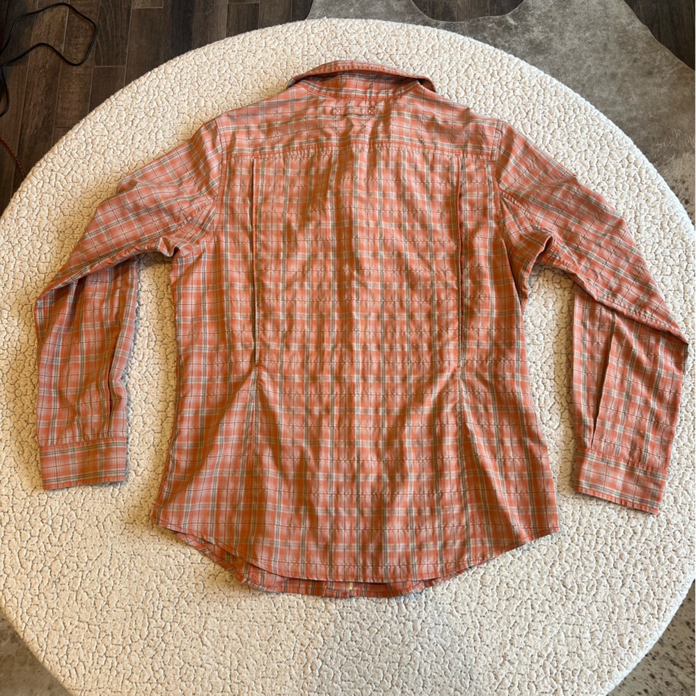 Duluth Trading Sidewinder Plaid Button-Up Shirt – Orange – Women’s Medium - Picture 2 of 9